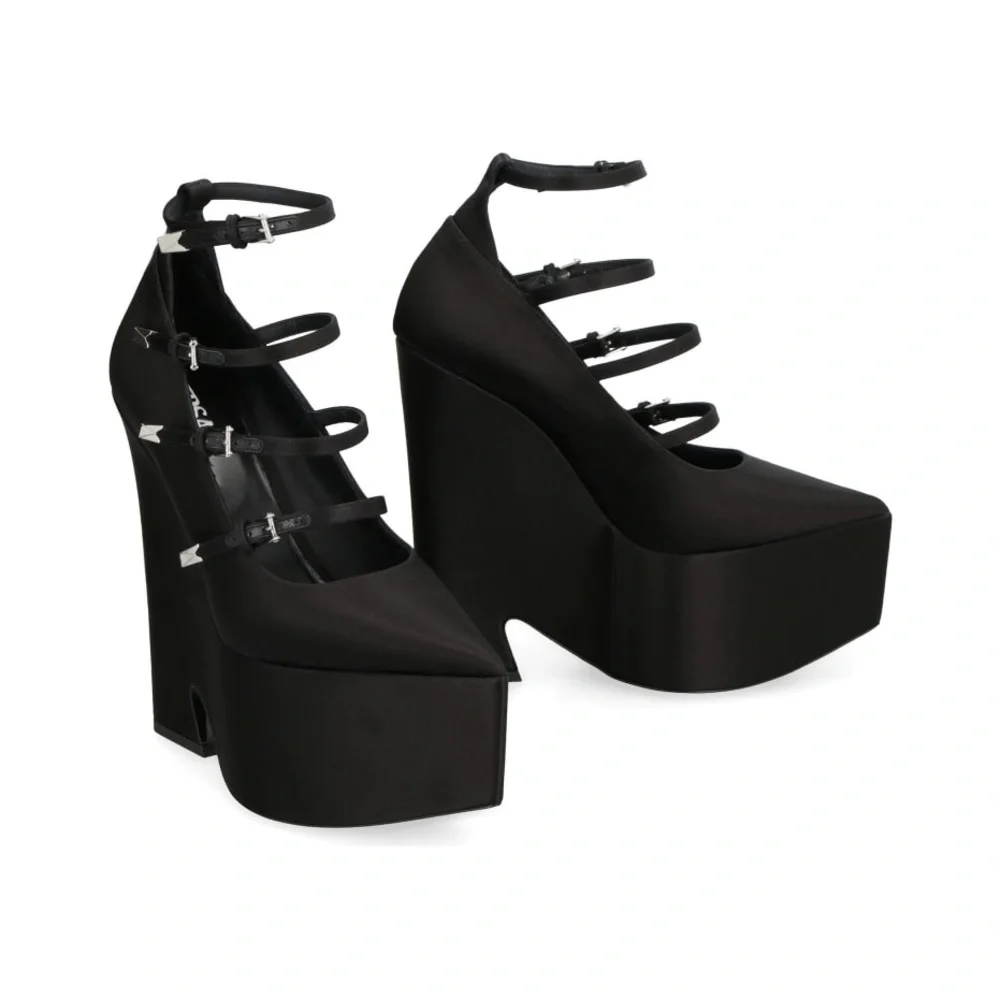 NWT Versace Satin Black Tempest Platform Pump - Picture 9 of 17